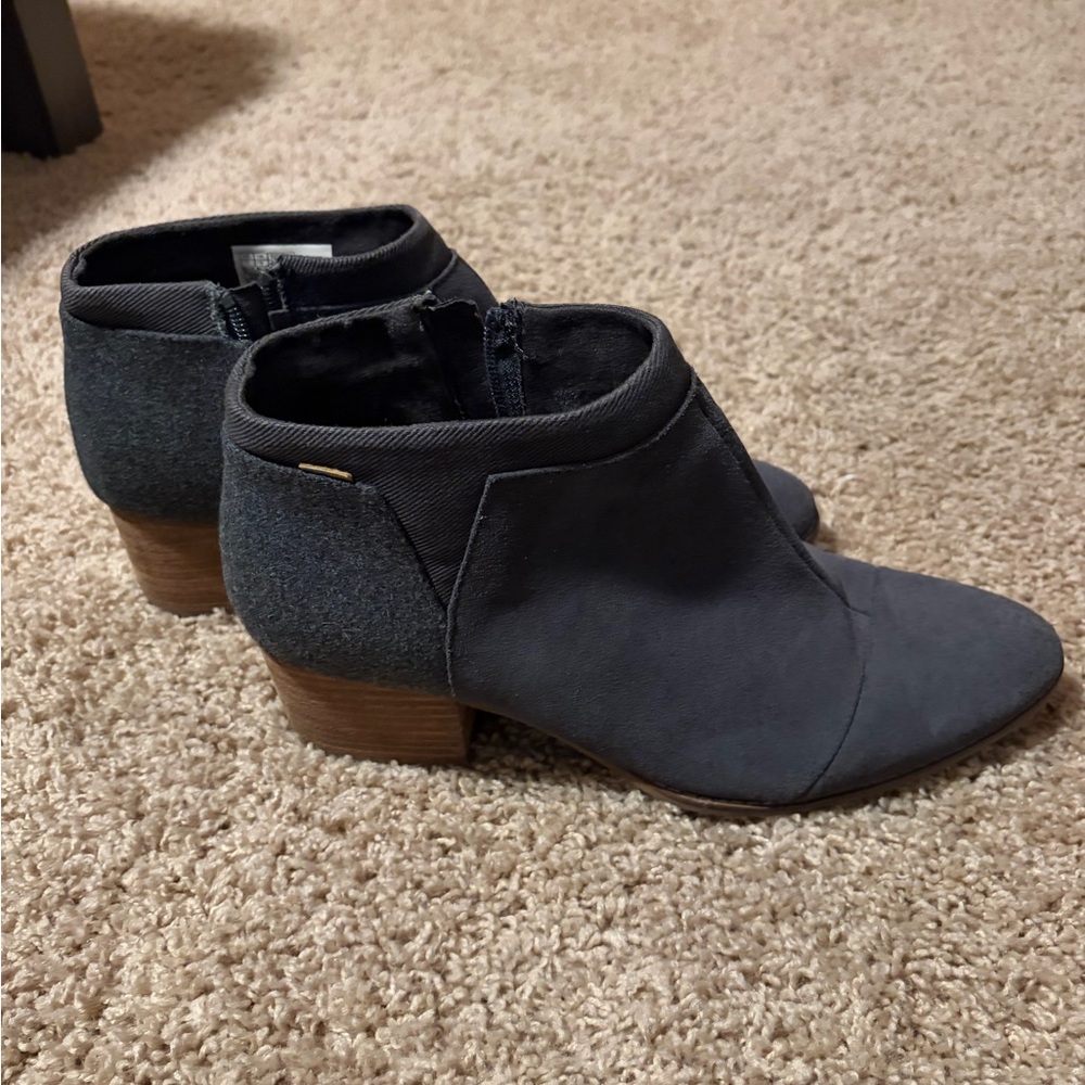 Toms Charcoal Ankle Booties